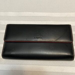 Lodis Black & Red Womens Wallet With Zippered Pockets & Checkbook Sleeve
